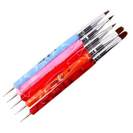 Professional Double Head Promotion Nail Art Pencils Painting Dotting Acrylic UV Gel Polish Brush Liners Point Drill Pen Tools F3665