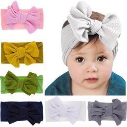 Newest Baby Girls big bow headbands Elastic Bowknot hairbands headwear Kids headdress head bands newborn Turban Head Wraps