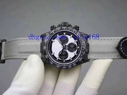 Mens Hot Selling Best DIW Cream White Dial Dial WWF ETA 7750 Full Forged Carbon Bezel Chronograph Movement Automatic Watches 40mm