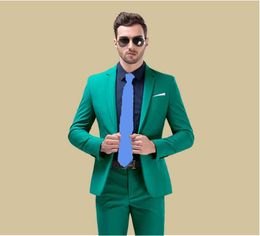 Brand New Green Mens Wedding Tuxedos Popular Groom Groomsmen Tuxedos Man Blazers Jacket Excellent 2 Piece Suits(Jacket+Pants+Tie) 588