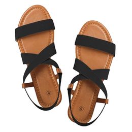 2020 Women Low Heel Anti Skidding Beach wimen's shoes woman Cross Strap Sandals Peep-toe Sandals #YL5