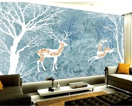 2019 Custom Photo 3d Wallpaper Abstract Forest Deer Classical Living Room Bedroom Background Wall Decoration Mural Wall paper