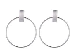 Wholesale- European and American fashion new Jewellery simple round metal eardrop leisure temperament geometric earrings with earrings