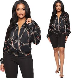 Hot Sell Ladies printed short coat Casual sports zipper style Women's jacket