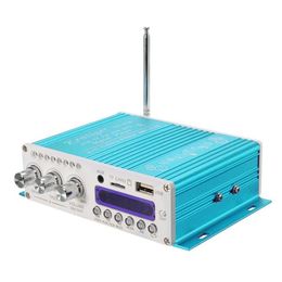 Kentiger HY-V10 Mini bluetooth Hi-Fi Stereo Amplifier Bass Booster MP4 12V for Car Motorcycle - Blue