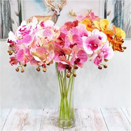 Plastic Short Stem Orchid Flower Simulation 3D Prinding Phalaenopsis for Wedding Home Showcase Decorative Artificial Flowers