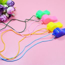 Manufacturers sell color plastic referee with rope fans whistle rescue whistle wholesale