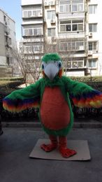 Halloween green plush parrot Mascot Costume Cartoon Animal Anime theme character Christmas Carnival Party Fancy Costumes Adult Outfit
