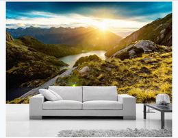 Customized 3d mural wallpaper photo wall paper North American continent beautiful sunrise European and American natural wind 3d background