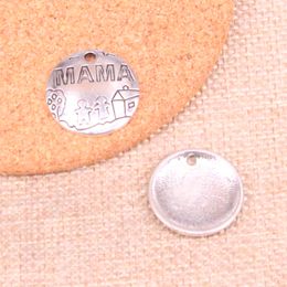 48pcs Charms mama children home 22mm Antique Making pendant fit,Vintage Tibetan Silver,DIY Handmade Jewellery