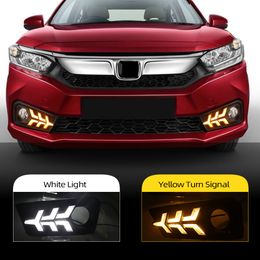 2Pcs Flowing Turn Yellow Signal Function 12V Car DRL Lamp LED Daytime Running Light Daylight For Honda Amaze 2018 2019 2020 2021