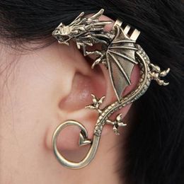 Dragon Bite Ear Cuff Stud Earrings NO Piercing Earrings Easy Hiphop Cool Street Dance with Friends Bar Rock&Roll Chinese Styles Secret East