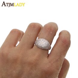 NEW Bling women Men's Zircon Ring Silver Iced Out Full CZ Hip hop Rings Fashion HIP-HOP Jewellery Size 6 7 8 wholesale ring