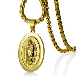 Classic Men Women 18k Yellow Gold Filled The Jesus Pendant Chain Necklace 50-80cm N250DEF
