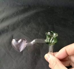 Peach heart rose pot glass bongs accessories   , Glass Smoking Pipes Colourful mini multi-colors Hand Pipes Best Spoon glas