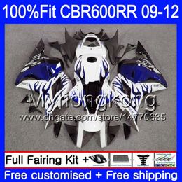 Injection For HONDA CBR 600RR CBR600 RR 2009 2010 2011 2012 282HM.47 CBR 600 RR 600F5 F5 CBR600RR 09 10 11 12 Blue flames hot Fairings kit