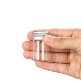 Clear Lead-free Glass Tube Bottle With Aluminium Caps Vial Glass Jars For Candy DIY Projects Small Grain Items Containers 22mm Diameter