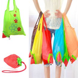 Strawberry Foldable bag Reusable Eco-Friendly Shopping Bags Pouch Storage Handbag Strawberry Foldable Folding Tote Random Colour