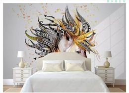 Customized 3d wallpapers home decor Photo wall paper murals Nordic modern minimalist horse head abstract painting mural TV background wall