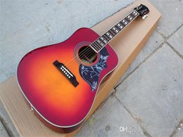41-inch Folk Acoustic Guitar with Rosewood Fretboard,Flower Pickguard,Binding Body,20 Frets,offer Customised