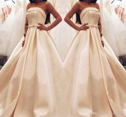 New Arrival Plus Size Wedding Dresses Strapless Long Floor Length Bow Knot Sashes Cheap Simple Wedding Dress Bridal Gowns vestidos de novia