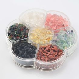 1 box of mixed Colour stone manicure rhinestone gravel crystal gem steel ball nail decoration DIY (multicolor) plum boxed