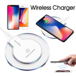 Fast Delivery Qi Wireless Phone Charger Portable Fantasy crystal Universal LED Lighting Tablet Charging For Samsung Galaxy S8 Iphone 8