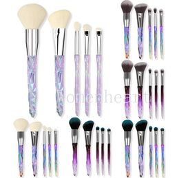 New Makeup 5 Makeup Brushes Clear Crystal Diamond Handle Brush Set Full Makeup Brush