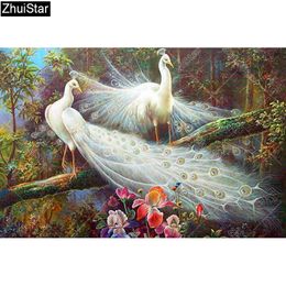 Full Square/5D DIY Diamond Painting "Peacock in the forest" Embroidery Cross Stitch Mosaic Home