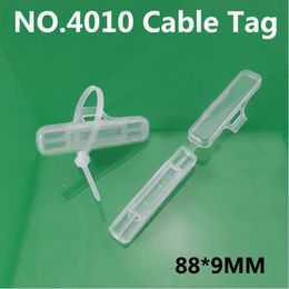 1000pcs/lot 4010 Waterproof transparent cable tag Cable ties Wire signage signage Logo box plastic sign strage box