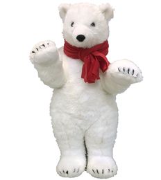Dorimytrader Pop Realistic Animal Polar Bear Plush Toy Lovely Stuffed Anime White Bears Doll Gift for Kid Decoration 28inch 70cm DY61241