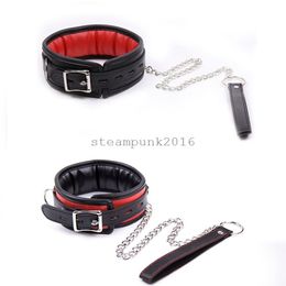 Bondage Adult Fantasy Neck Restraints Slave Chain Leash Collar Shackles Couple AU876