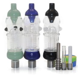 Colourful CSYC NC033 Smoking kit Glass Water Pipe Plus Oil Rig Hand Pipes Dab Rigs 510 Thread joint Ceramic Titanium or Quartz Tips Glass Bong