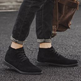 Men High Top Soft Oxfords Male Ankle Snow Boots Winter / Autumn men's Motorcycle Boots men dress business work safety Oxfords