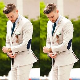 Ivory White Groom Wedding Tuxedos 2 Pieces Slim Fit Mens Pants Suits Designer Prom Jackets Blazer