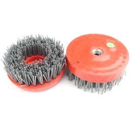 6 PCS 4 Inch D100mm Round Silicon Carbide Antique Brush For Stone Processing Steel Polishing Brush for Automatic Bridge Polishing Machine