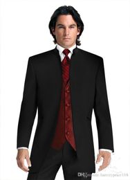 One Button Groomsmen Peak Lapel Tuxedos Men Suits Wedding/Prom Blazer Groom Dress Design(Jacket+Pants+Tie+Vest) 031