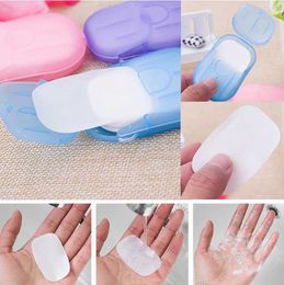 20/box Disposable Boxed Soap Paper Portable Aromatherapy Hand Wash Bath Travel Mini Soap Box Soap Base Bathroom Accessories