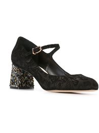 Shipping Mary Leather Free Ladies Jane Jacquard Weave Low Diamond Heel Solid Ornaments Sophia Webster Round Toe SHO