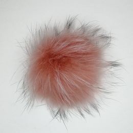 Customized real colourful accessory raccoon fur pompom for knit beanie hat detachable pompoms many colours available