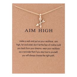 Aim High Crossing Arrows Reminder Pendant Necklaces Friends Forever Clavicle Short Necklace for Women Jewelry Gifts