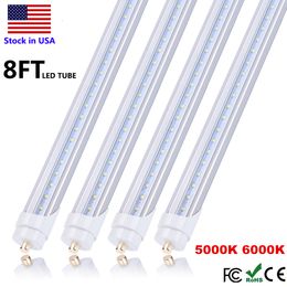 8 Foot Led Lights, F96T12 8ft Led Bulbs Fluorescent Replacement, T8 T10 T12 96" 45Watt FA8 Single Pin LED Shop Lights, Ballast Bypass, Workshop, Warehouse Lamp