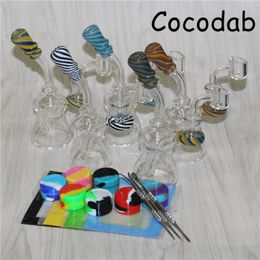 mini glass bong oil rig water bongs female 14mm dab rigs with 4mm 14mm male quartz banger glass ash catcher smoking beakers