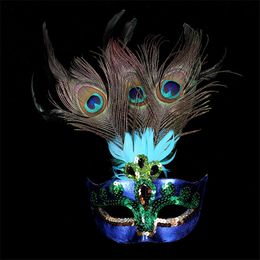 Dancing Party Peacock Mask Decor Plastic Half Face Nobility Mask Decoration Event Gender Reveal Masquerade Mask Party Supplies