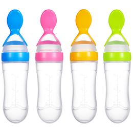 90ml Toddler Silica Gel Feeding Bottle Spoon Food Supplement Rice Cereal Bottle Baby Infant Newborn Baby Feeding Bottles M1583
