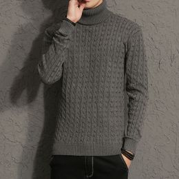 Fashion- Men Brand Casual Sweater Turtleneck Striped Slim Fit Knitting Men's Sweaters Pullovers Men Pullover M-5XL
