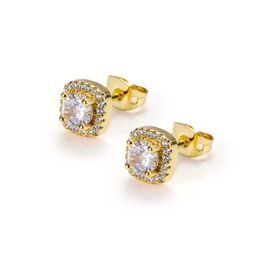 Luxury Designer Mens men women Hip Hop Stud Earrings Jewelry Fashion Round Gold Silver Black Diamond Earrings ear rings earings 2019