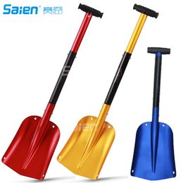 One Size Aluminium Sport Utility, 3 Piece Collapsible Design, Perfect Snow Shovel for Car, Camping and Other Outdoor Activities, Red