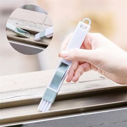 2 in 1 Window Groove Cleaning Brush With Dustpan Keyboard Drawer Wardrobe Corner Gap Dust Removal Cleaning Brush 6 Colours