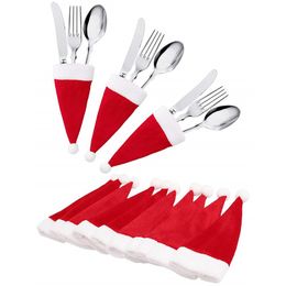 Christmas Tableware Cover Decor Tablewares Knife Fork Hat Christmases Decorations Table Spoon Covers Cap Xmas Red Flatware Caps BH0141 TQQ